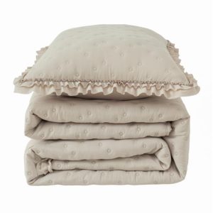 Set Colcha BOUTI + Funda/s Cojín a juego MONIQUE beige