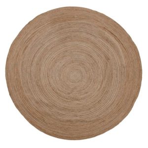Alfombra circular de yute natural 350×350 cm – rústico – interior – TIERRA