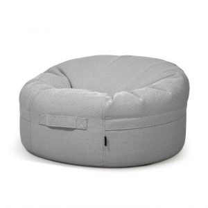 Puff grande redondo de tejido repelente al agua 105×105×50 cm – moderno – exterior – ROLL 105 CANARIA