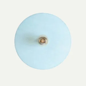 Aplique de pared de algodón celeste y metal dorado 45×9×45 cm – contemporáneo – VETRA